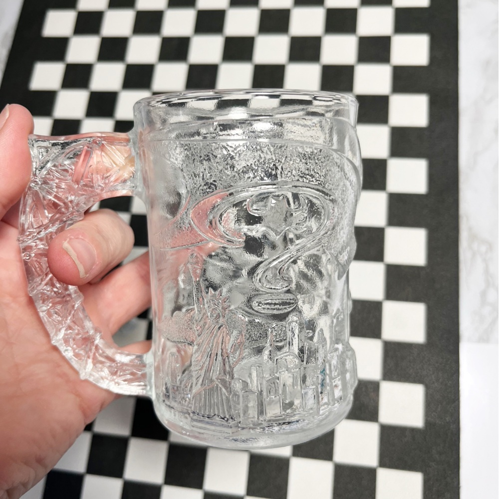 Vintage 1995 McDonalds Batman Forever Glass Mugs Set Batman Robin DC Comics - Picture 7 of 10